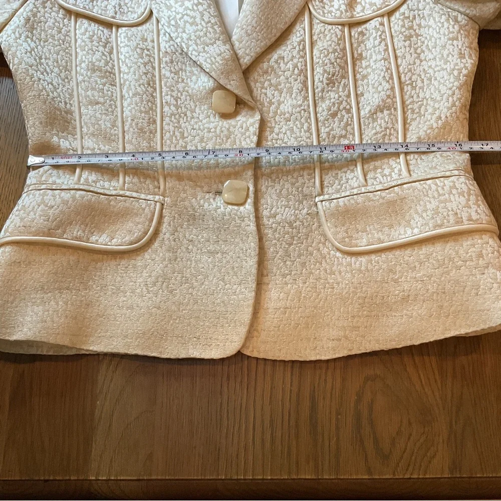 Max Nugus Haute Couture Cream Textured Blazer